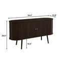 thumbnail image 2 of Furnihold 54.4''W Buffet Cabinet with Storage Fluted Sideboard Cabinet with Doors & 4 Shelf Storage for Living Room, Hallway, Kitchen, Mahogany, 2 of 6
