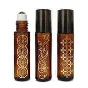 10ml Yasmine Brown Amber Roll On Bottle with Stainless Steel Ball - Set of 3 by Rivertree Life