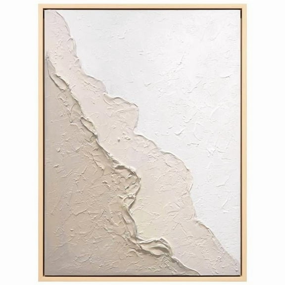 Natural Flow Heavily Textured Hand Painted Framed Canvas Wall Art