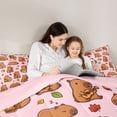 thumbnail image 4 of Erosebridal Cute Capybara With Guitar Queen Comforter Set 3pcs For Boys Girls,Food Watermelon Hamburger Bedding Comforter Set For Kids Teens,Pink Reversible, 4 of 7