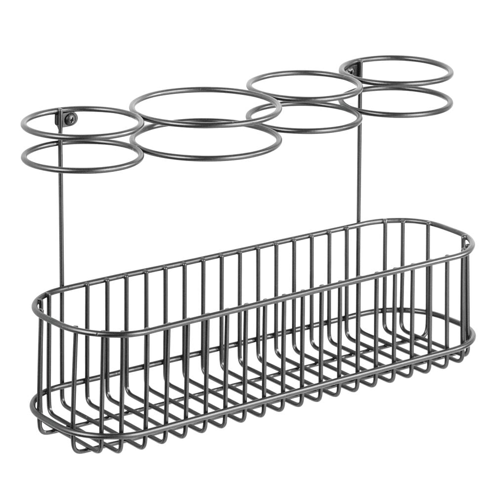 Details about   mDesign Metal Wire Cabinet/Wall Mount Hair Care & Styling Tool Organizer Ba... 