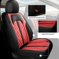 thumbnail image 3 of LAONNVIR Front Seat Covers 2 Seat,Black Breathable Leather Car Seat Protectors,Custom Auto Interior Cushions Fit Nissan Frontier 2009-2025(Black&Red,Front Seat), 3 of 8
