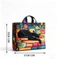 thumbnail image 3 of Quilted Tote Bag for Women, 12x12in Vintage Digital Print Shoulder Bag with Zipper, Large Capacity Foldable Shopping Tote, Tear-Resistant Polyester Handbag for Commuting Travel & Daily Use, 3 of 8