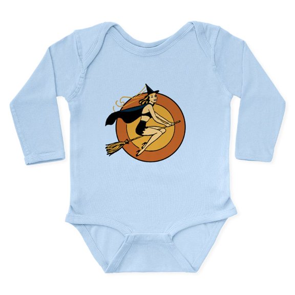 CafePress - Retro Witch Body Suit - Long Sleeve Cotton Baby Bodysuit