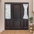 thumbnail image 2 of Teal Coastal Door Curtains for Door Window, French Sidelight Front Back Door Curtains With Tieback, Nautical Summer Beach Coral Sea Turtle Kitchen Rod Pocket Drapes Panel, 25"x40", 2 of 6