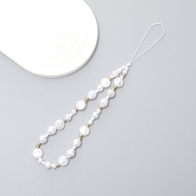 Cadena de perlas para teléfono móvil, colgante para teléfono móvil, funda para teléfono móvil, colgante con cuentas, cadena anticaídas para mujer