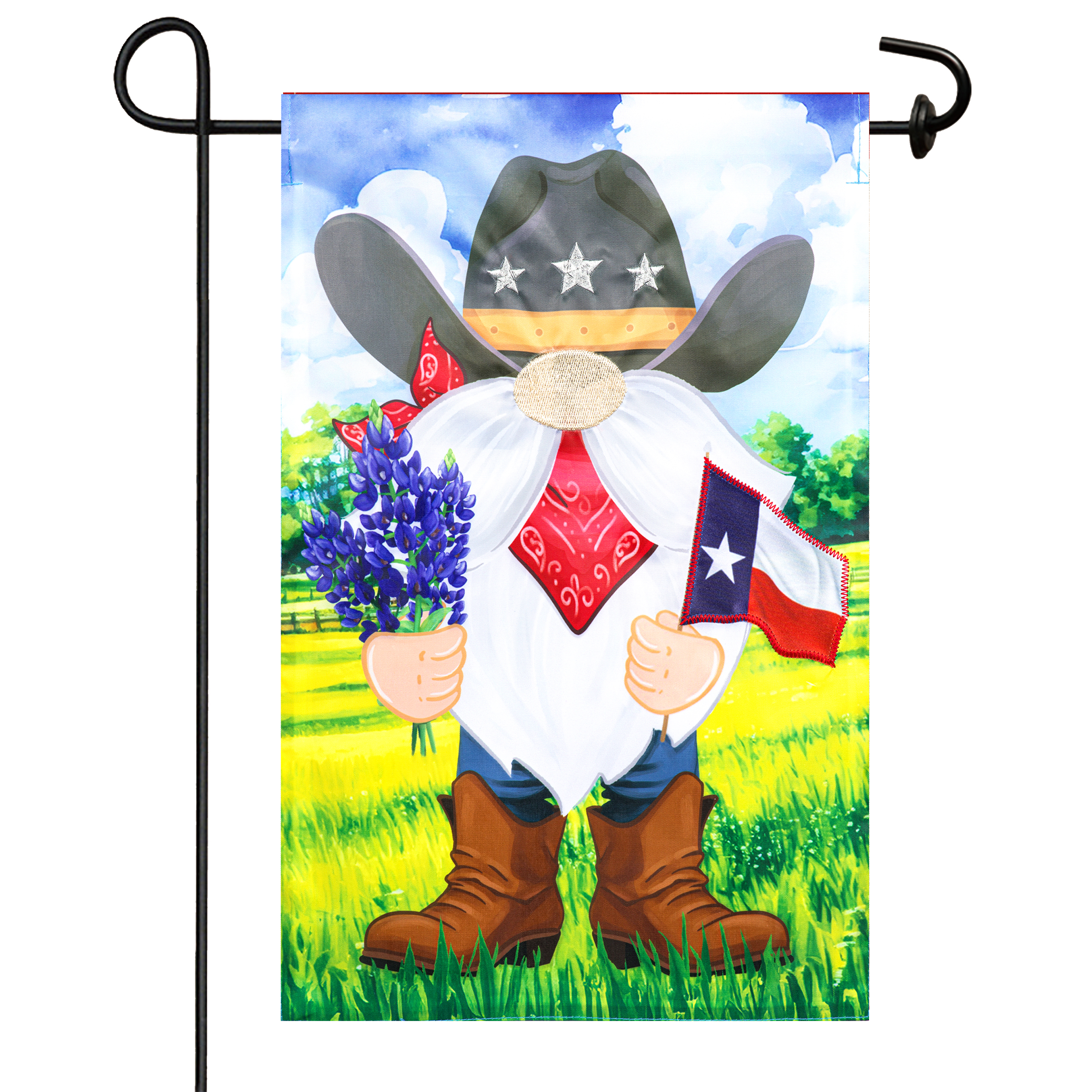 Meadow Creek 11.5" x 18" Spring Texas Gnome Outdoor Yard Flag