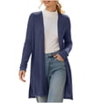 thumbnail image 3 of AGWOLF Cardigan Sweaters for Women Long Sleeve Open Front Lightweight Cardigans Loose Fit Long Cardigans for Women Soft Casual Coats for Work and Office L, 3 of 9