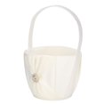 thumbnail image 4 of Cesta de regalo, material de satén de seda, cesta de boda, cesta de flores blancas, acabado de lujo, 4 of 8
