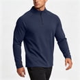 thumbnail image 4 of Hngshg Mens Athletic Shirts Quick Dry Slim Quarter Zip Mock Neck Tops Stretchy Long Sleeve Sports Gym Shirts, 4 of 7