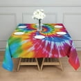 thumbnail image 3 of Colorful Rainbow Tie Dye Spiral Pattern Square Tablecloth,Waterproof Square Table Cover,Wipeable Spillproof Washable Table Cover for Home Kitchen Party Decor 42"X42"(107x107cm), 3 of 6