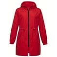 thumbnail image 6 of GEWSEY Womens Rain Jacket with Hood Packable Lightweight Raincoats for Women Waterproof Long Rain Coat Windbreaker (Red, 4XL), 6 of 9