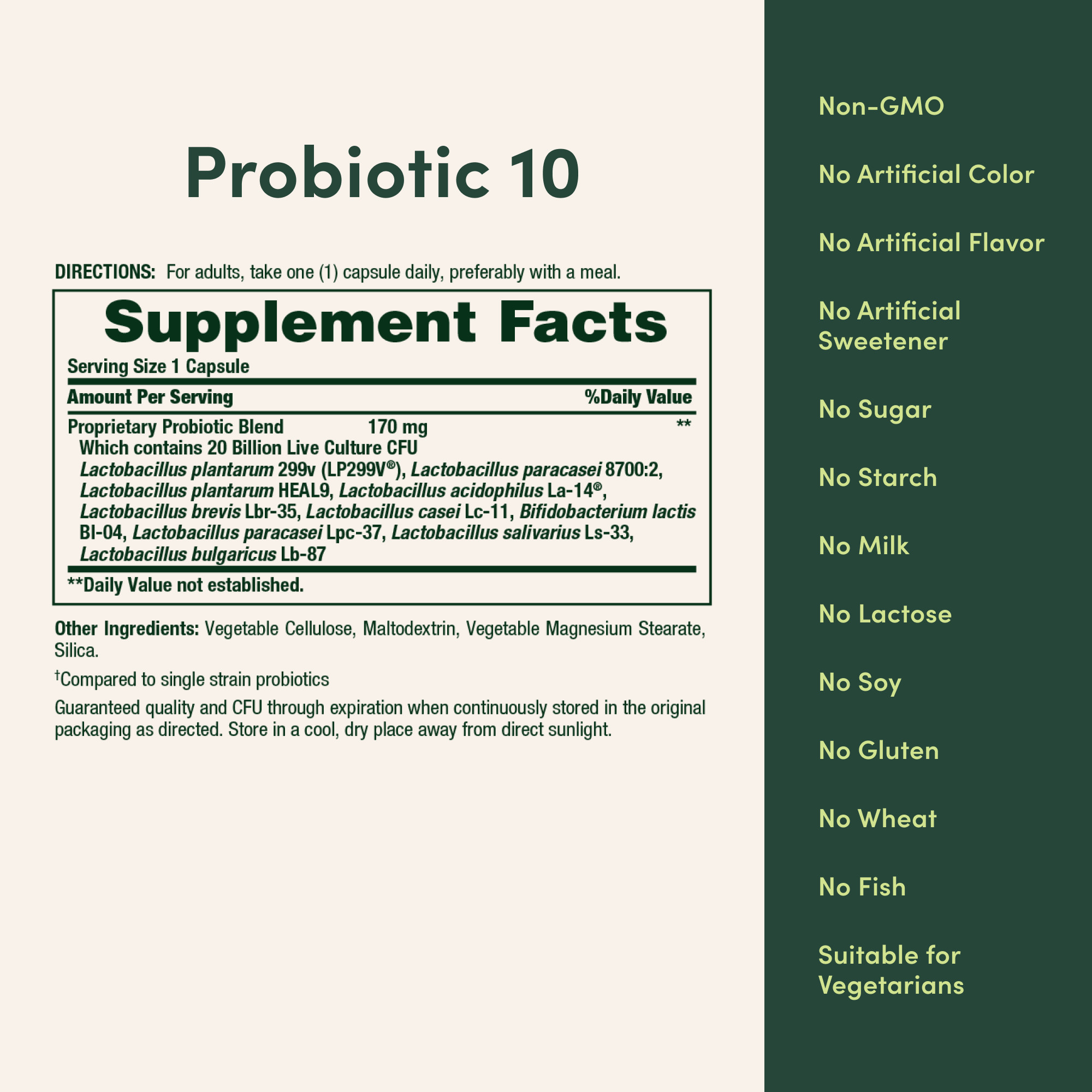 Nature's Bounty Ultra Strength Probiotic 10, 30 Capsules photo 3