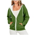 thumbnail image 2 of Xcmzpl Zip Up Hoodies for Women Plus Size Solid Color Hooded Sweatshirt Lightweight Sweater Tops Workout Long Sleeve Shirts Fall Fashion, 2 of 7