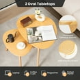 thumbnail image 4 of Costway Nesting Table Set of 2 Triangle Modern Coffee Table Rubber Wood for Living Room, 4 of 10
