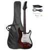 Glarry Full Size Electric Guitar with Bag, Soulder Strap, Pick, Cord, Wrench Tool Red