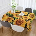thumbnail image 5 of Sunflower Flowers Rectangle Tablecloth, Dust Proof Anti Wrinkle Wipeable Table Cloth Tabletop for of Dinner Kitchen Wedding Holiday Party 60"x108" Home Decor, 5 of 7