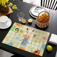 thumbnail image 3 of Spring Easter Placemats Set of 4, Yellow Plaid Bunny Colorful Eggs Floral Placemats for Dining Table, Place Mats for Kitchen Tabletop, Waterproof Wipeable Dining Table Mats Set, 3 of 9