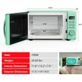 thumbnail image 2 of Galanz Retro Countertop Microwave Oven with Auto Cook & Reheat, Defrost, Quick Start Functions, Easy Clean with Glass Turntable, Pull Handle, .7 cu ft, Green, 2 of 8