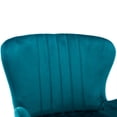 thumbnail image 5 of Resenkos Bar Stools Set of 2,Modern Velvet Breakfast Dining Chairs with Back and Footrest(Teal), 5 of 9