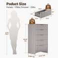 thumbnail image 2 of CHITOOMA Modern 5 Drawer Dresser for Bedroom, Fluted Wood Chest of Drawers with Gold Handles, Tall Storage Cabinet for Living Room, Gray, 2 of 8