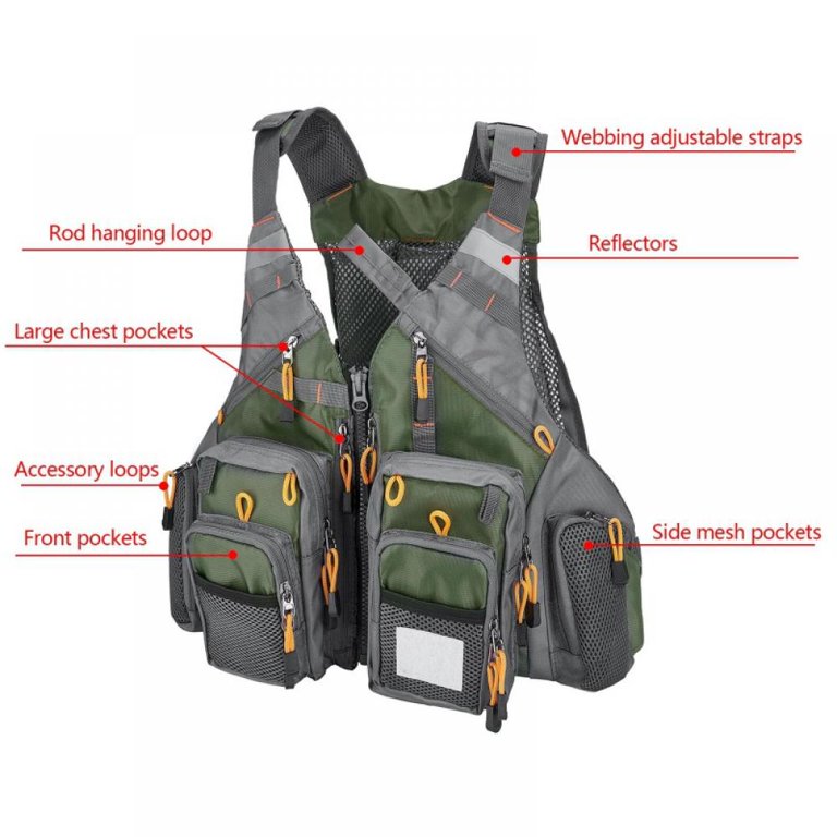 Strap Fishing Vest Adjustable for Men and Women, for Fly Bass