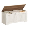 thumbnail image 4 of Hzuaneri 43.3" Large Storage Chest, Wooden Storage Bench with 2 Hinges, Lift-Top Chest Organizer for Living Room, Bedroom, White and Brown, 4 of 7