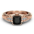 thumbnail image 3 of Black Diamond Victorian Engagement Ring, 3 of 4