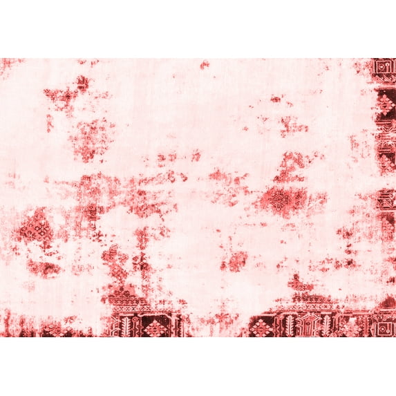 Ahgly Company Indoor Rectangle Abstract Red Modern Area Rugs, 8' x 10'