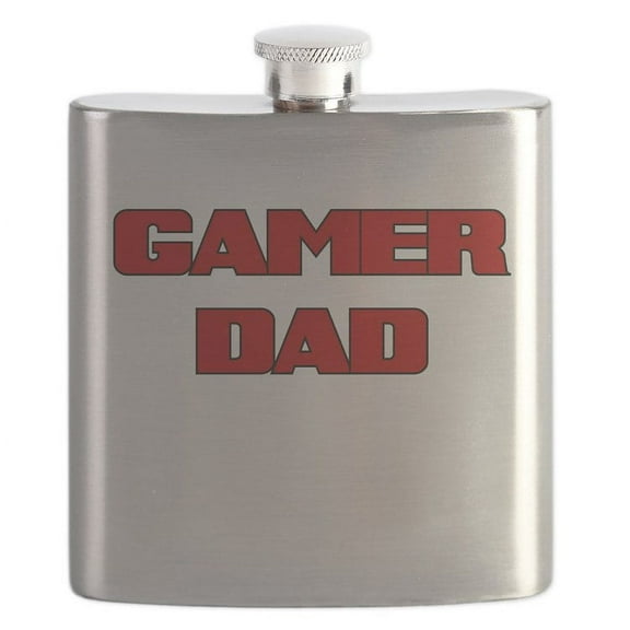 CafePress - GAMER DAD Flask - Stainless Steel Flask, 6oz Drinking Flask