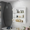 thumbnail image 2 of WallBeyond Bathroom Medicine Cabinet with Round Mirror Aluminum Framed 28", Black, 2 of 5