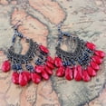 thumbnail image 4 of Bijoux en Liquidation Style Ethnique Bohème Europe et États-Unis Boucles d'Oreilles à Perles Creuses Rouges 5*5*2, 4 of 4