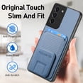 thumbnail image 6 of Case for Samsung Galaxy S21 Plus with Kickstand, Carbon Fiber Texture Wallet Case with Card Holder for Samsung Galaxy S21 Plus Magnetic Car Mount Shockproof Military Grade Protection Cover, Blue, 6 of 10