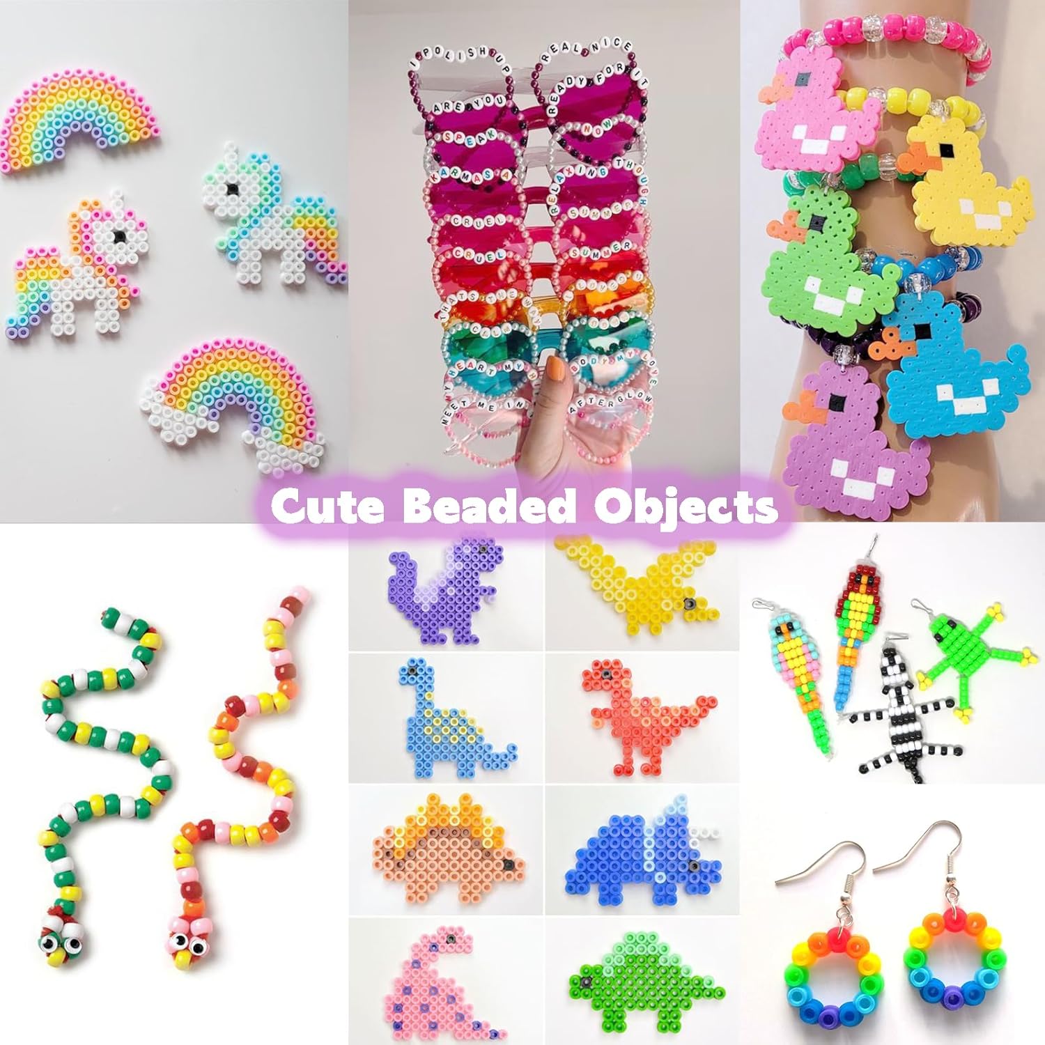 5 Boxes Pony Beads Bracelet Making Kit,3700 Pcs Kandi Beads for Friendship Bracelets Making with Letter Beads,Shaped Beads and Strings,84 Colors Rainbow Bracelet Beads for Craft,Birthday Gifts