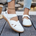 thumbnail image 2 of Rokment Women's Fisherman Walking Sandals Comfortable Casual Leather Hollow out Closed Toe Non Slip Orthopedic Arch Support Strappy Work Dress Shoes for Beach Spring Summer White Size 9, 2 of 7