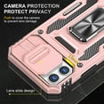 thumbnail image 3 of Dteck Case For iPhone XR,Magnetic Armor Shockproof Ring Stand Slide Camera Lens Protector Hard PC Cover,Rosegold, 3 of 7
