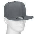 thumbnail image 6 of 2-pack Classic Snapback Hat Cap Hip Hop Style Flat Bill Blank Solid Color Adjustable Size Dark Grey & Dark Grey, 6 of 6