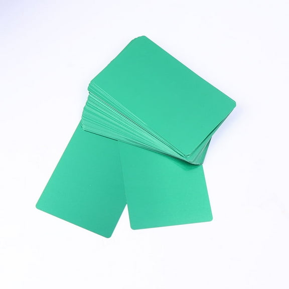 Pretyzoom 100Pcs Metal Name Card Blanks Green for Business Card Engraving and Crafting