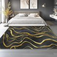 thumbnail image 3 of Washable Area Rug 2 X 3 ft for Bedroom, Simple Luxury Stripes Soft Non Slip Carpet, Gray Gold Stain Resistant Non-Shedding Rugs for Dining Room Kids Playroom Office Decor, 3 of 6
