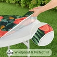 thumbnail image 5 of Floral fitted round tablecloth with durable stretch polyester, washable and waterproof, fits 44-52 inch tables, big size edition, 5 of 7