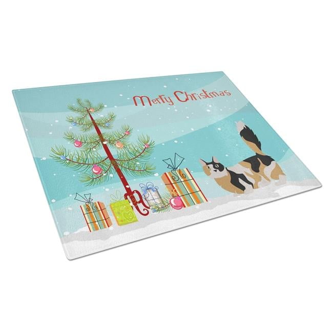 Munchkin No.3 Cat Merry Christmas Glass Cutting Board - Large