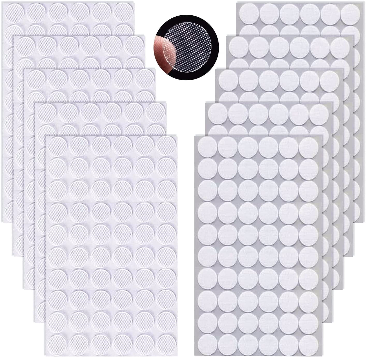 500 Pcs Self-Adhesive Hook & Loop Dots - 0.78 Inch Diameter, Strong Sticky, For Crafts, Classroom, Office & Home