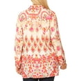 thumbnail image 2 of Sakkas Issa Women's Long Sleeve Floral Print Casual Button Down Shirt Blouse Top - 1906-FM213-Multi - One Size, 2 of 5