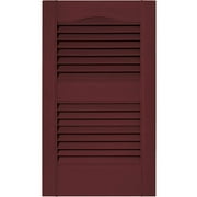 15 in. Vinyl Louvered Shutters in Wineberry - Set of 2 (14.5 in. W x 1 in. D x 51.75 in. H (5.6 lbs.))