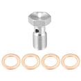 thumbnail image 1 of Unique Bargains Banjo Bolt Brake Fitting Adapter Kit M10x1.0 Brake Line Thread Single Banjo Bolt with 4 Copper Washers, 1 of 7