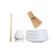 thumbnail image 3 of Set de utensilios para preparar té Matcha, batidor de bambú y soporte de cerámica Blanco, 3 of 9