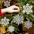thumbnail image 2 of CUITING GuassLee 36 Pack Plastic Silver Snowflake Ornaments   Hanging Decorations for Christmas Tree, 2 of 8