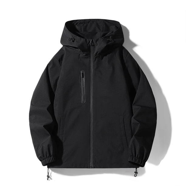 Puntoco Chaqueta Informal Holgada De Manga Larga Con Capucha Y Cremallera Para Hombre