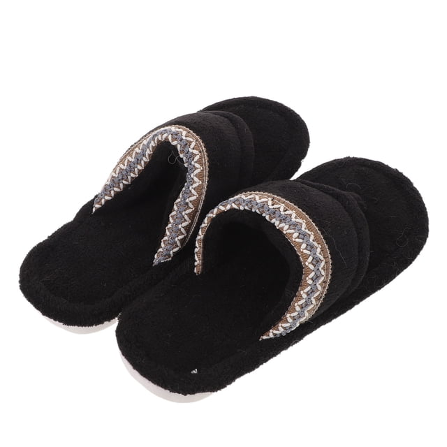 PTOOTP Pantuflas Negras Para Mujer Con Aislamiento Térmico Y Interior Transpirable Para Interiores
