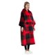 thumbnail image 5 of Sudadera con capucha KFUBUO Long Sherpa para adulto a cuadros rojos, 5 of 6